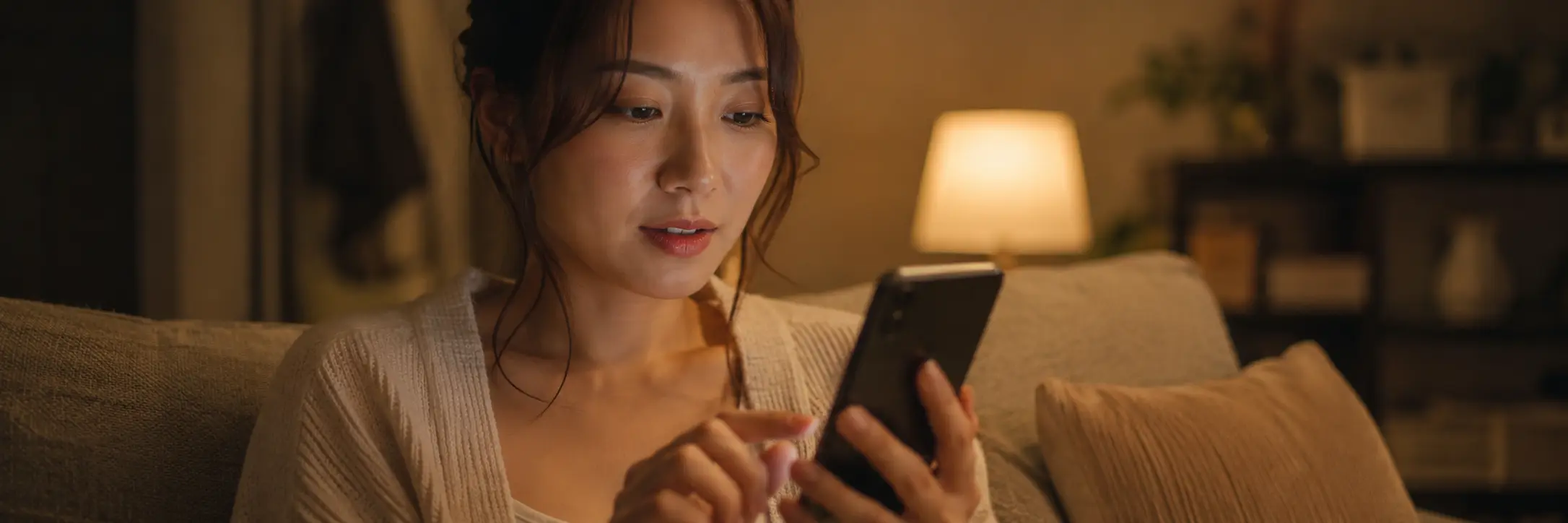 おなでんが無料でできる仕組みを確認する日本人女性のイメージ