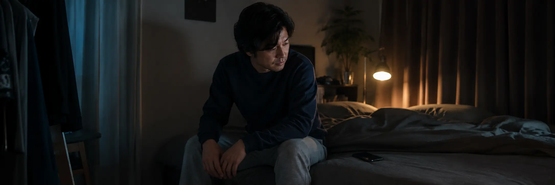 おなでんのデメリットを考える日本人男性のイメージ